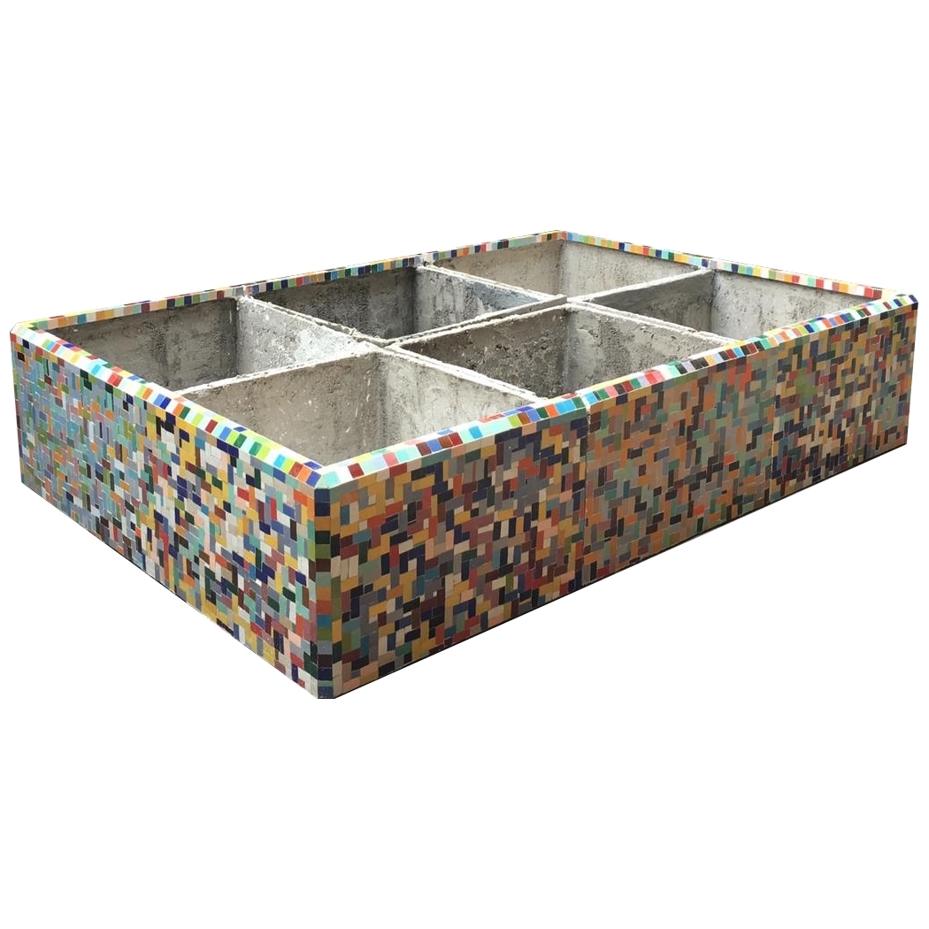 6-VAMARA-530 Fioriere mosaico piastrelle dipinte design personalizzato milano