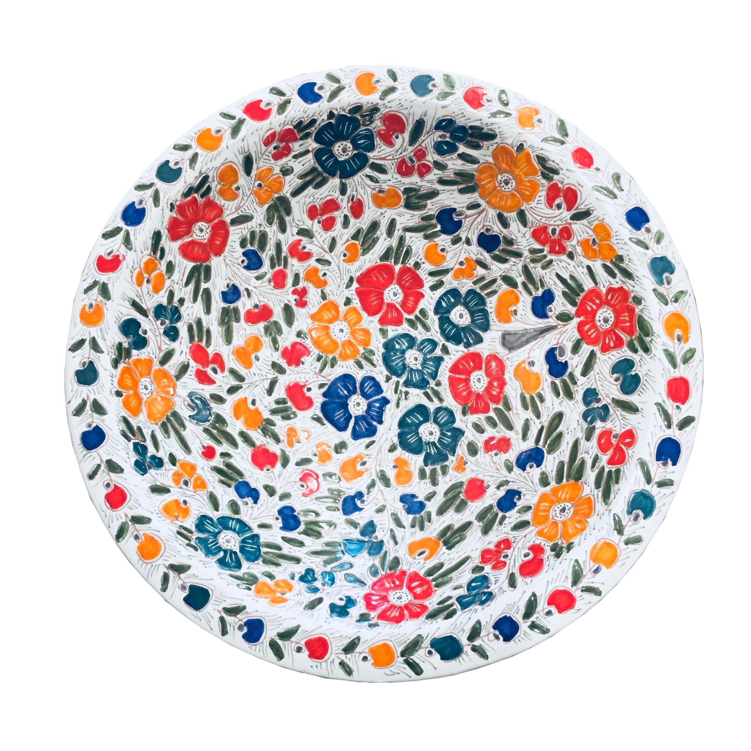 1-OGFEMO-049 Arredo tavola ceramica dipinta a mano servizi personalizzati milano