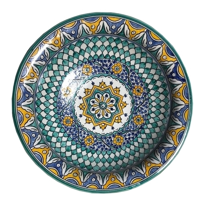 1-OGFEMO-293 Arredo tavola ceramica dipinta a mano servizi personalizzati milano