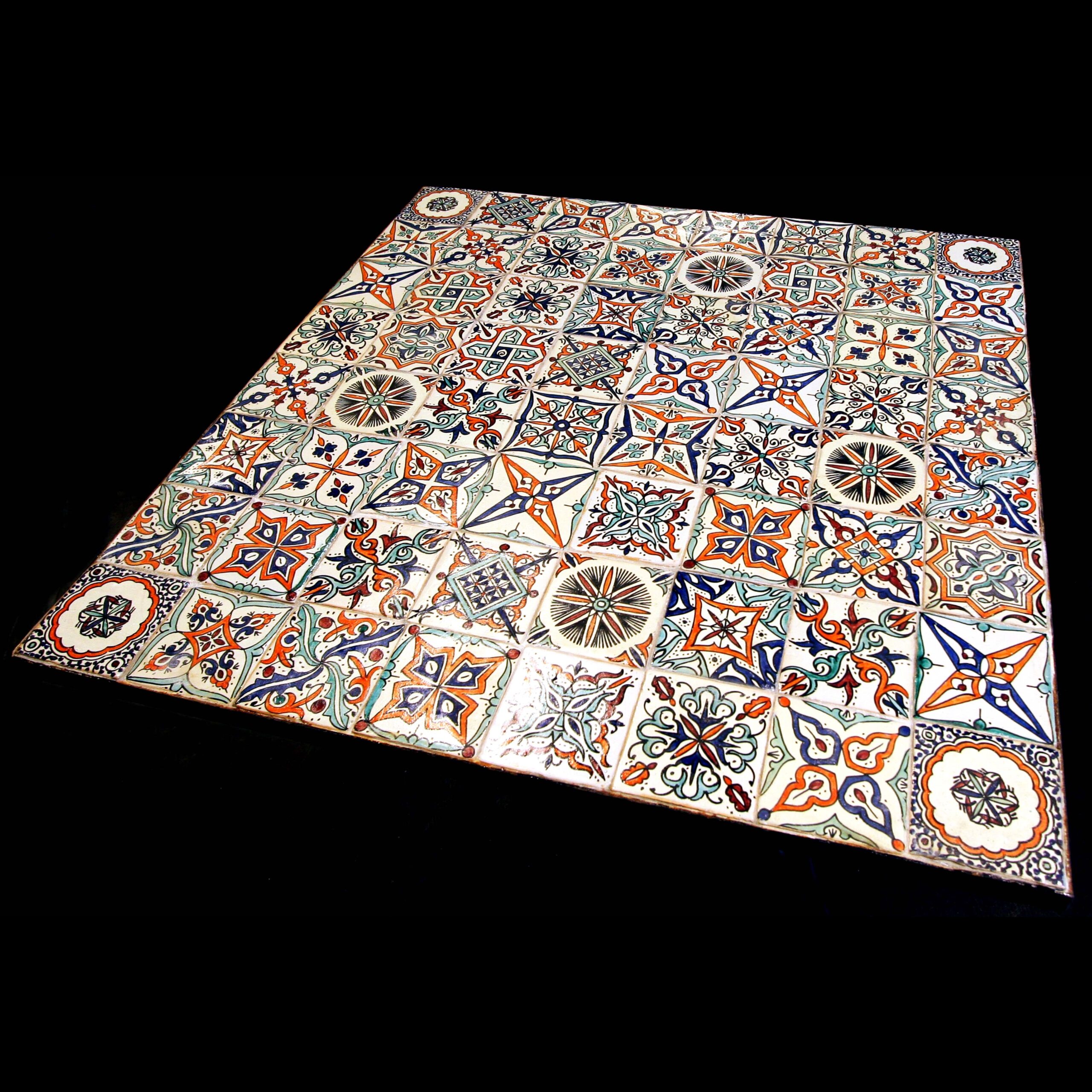 2-TAFEMO-211 Tavoli pannelli tavolini consolle ceramica mosaico su misura milano